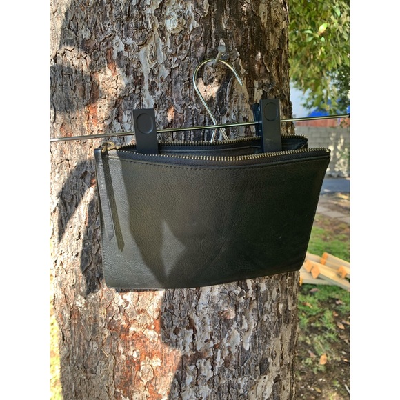 Madewell Black Leather Pouch Clutch - Picture 3 of 3